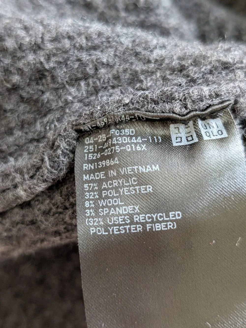 Uniqlo Dark Gray Souffle Yarn Wool Blend Turtleneck Sweater - Picture 5 of 8
